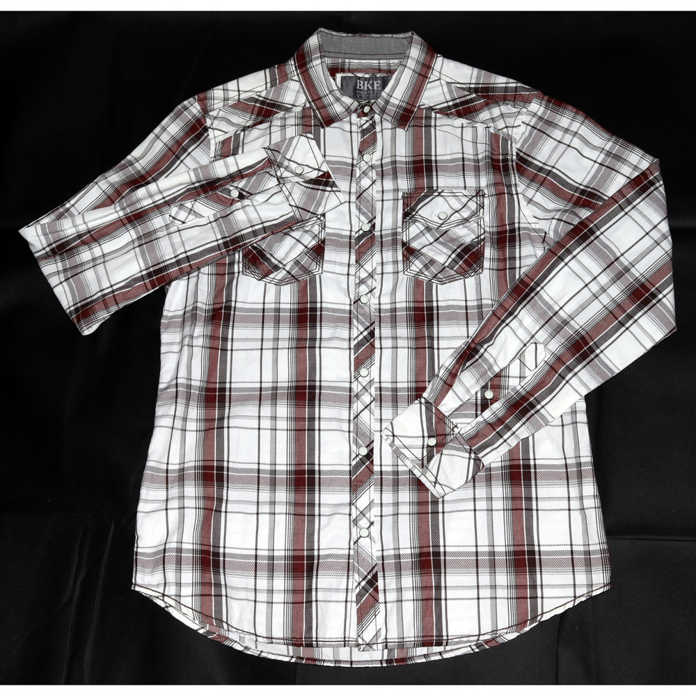 BKE Athletic Fit Men's Long Sleeve Button Front Western‎ Shirt Size Small